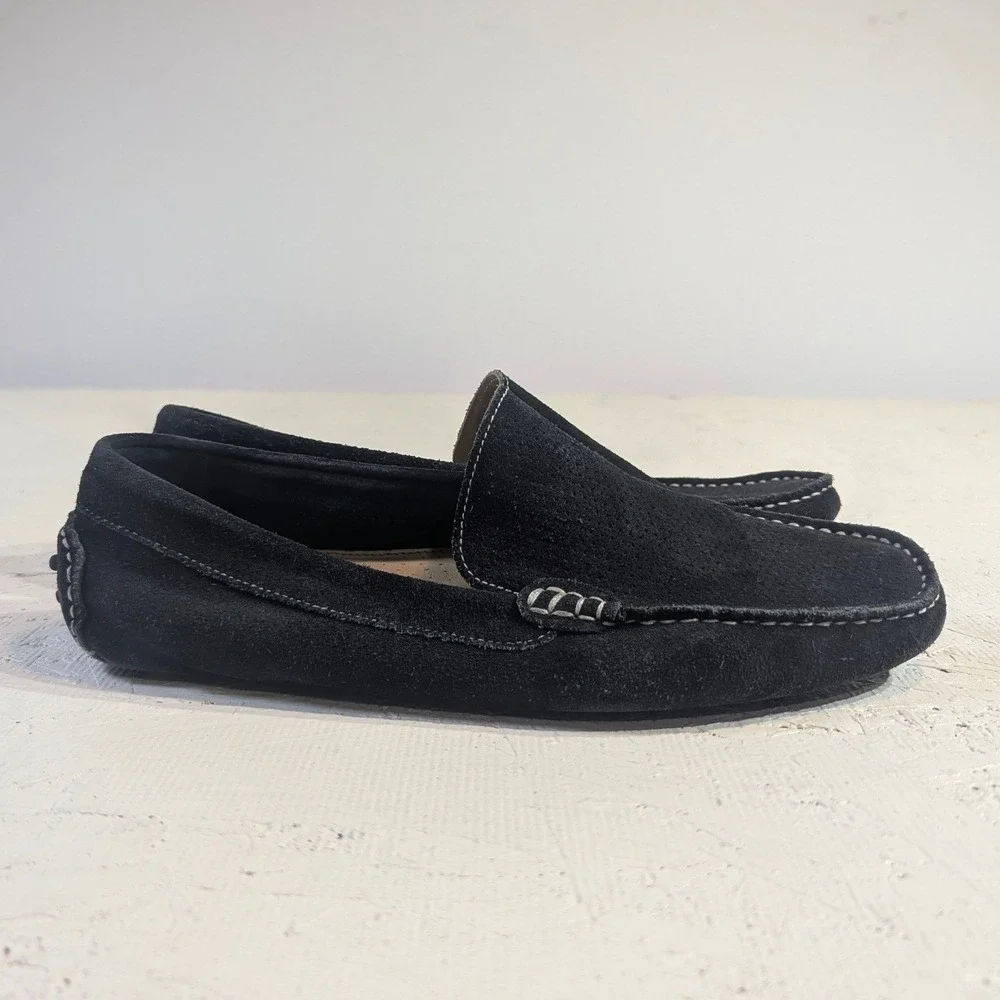 Winthrop‎ Mens Black Suede Driving Moccasins Loafers Shoes Size 10M